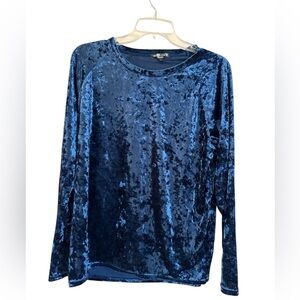 Urban Coco Blue Velvet Women's Top size L